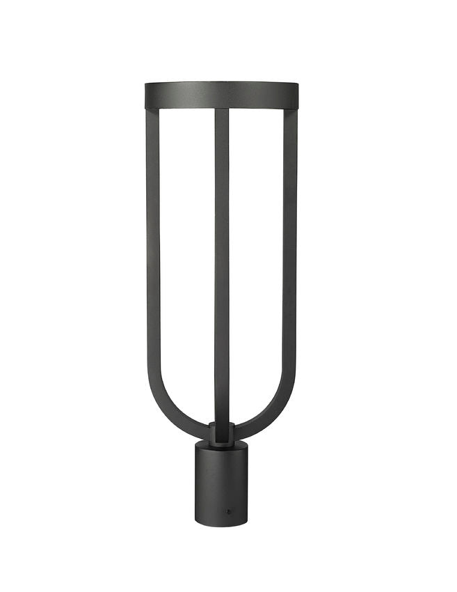 Z-Lite Leland 9" W x 26" H 1-Light LED Sand Black Outdoor Post Mount Fixture