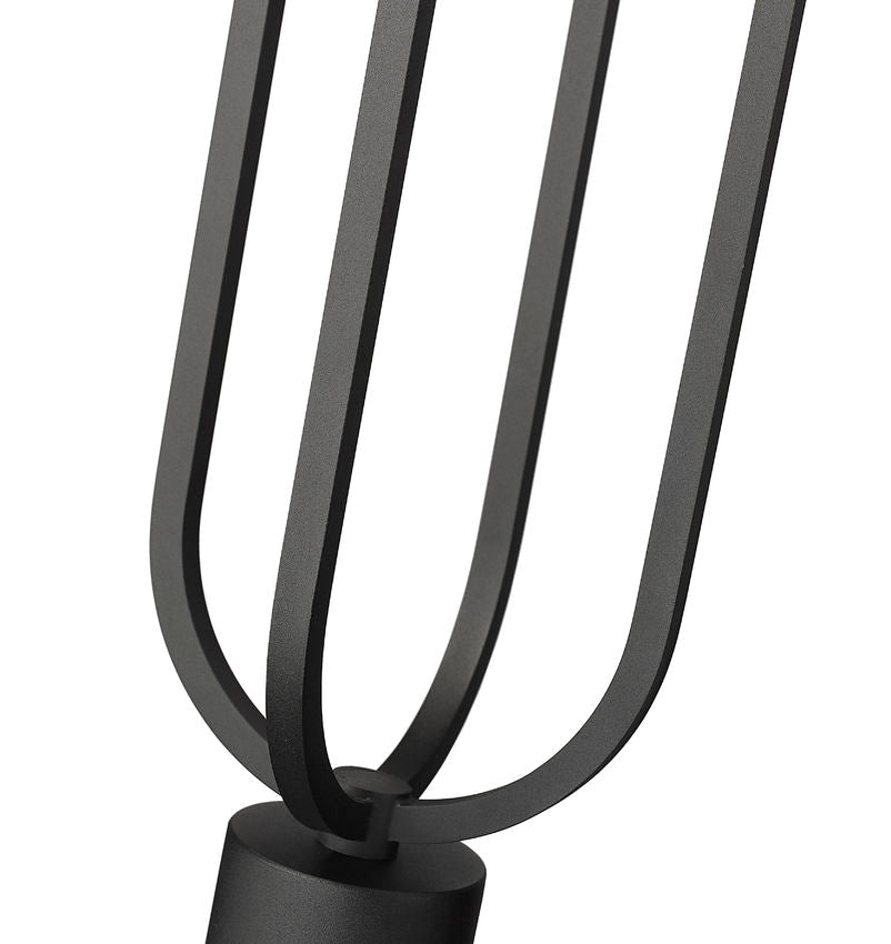 Z-Lite Leland 9" W x 92" H 1-Light LED Sand Black and Sand Blast Glass Shade Outdoor Post Mounted Fixture