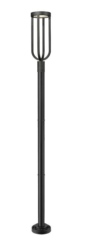 Z-Lite Leland 9" W x 97" H 1-Light LED Sand Black Outdoor Post Mounted Fixture