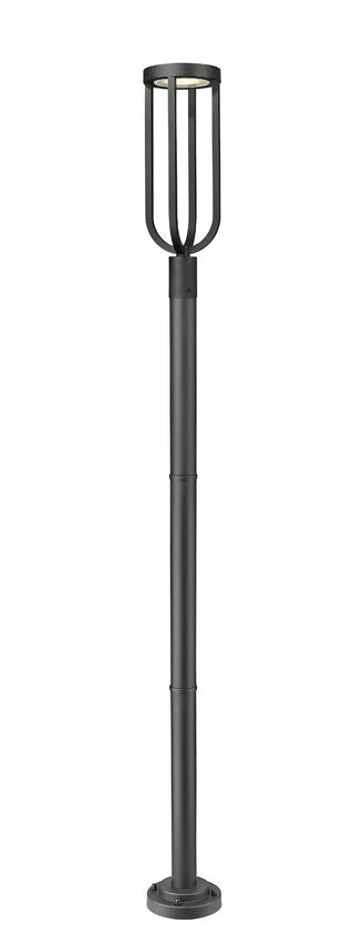 Z-Lite Leland 9" W x 97" H 1-Light LED Sand Black Outdoor Post Mounted Fixture