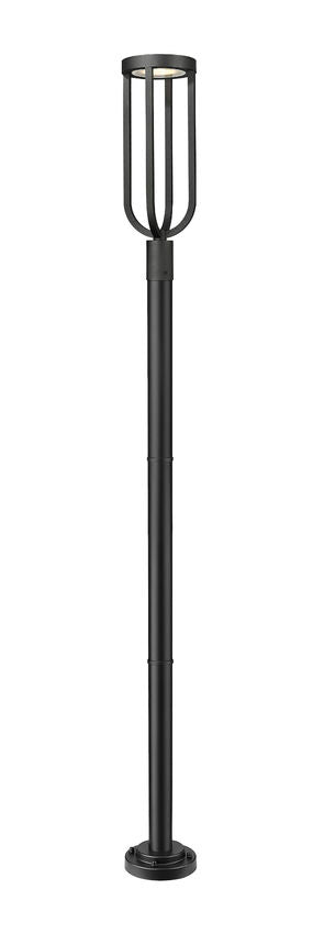 Z-Lite Leland 9" W x 97" H 1-Light LED Sand Black Outdoor Post Mounted Fixture