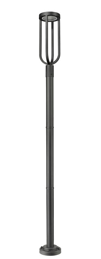 Z-Lite Leland 9" W x 97" H 1-Light LED Sand Black Outdoor Post Mounted Fixture