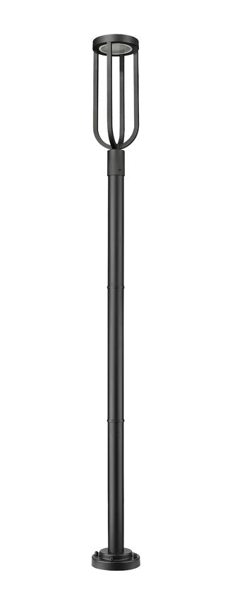 Z-Lite Leland 9" W x 97" H 1-Light LED Sand Black Outdoor Post Mounted Fixture