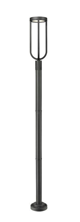 Z-Lite Leland 9" W x 97" H 1-Light LED Sand Black Outdoor Post Mounted Fixture
