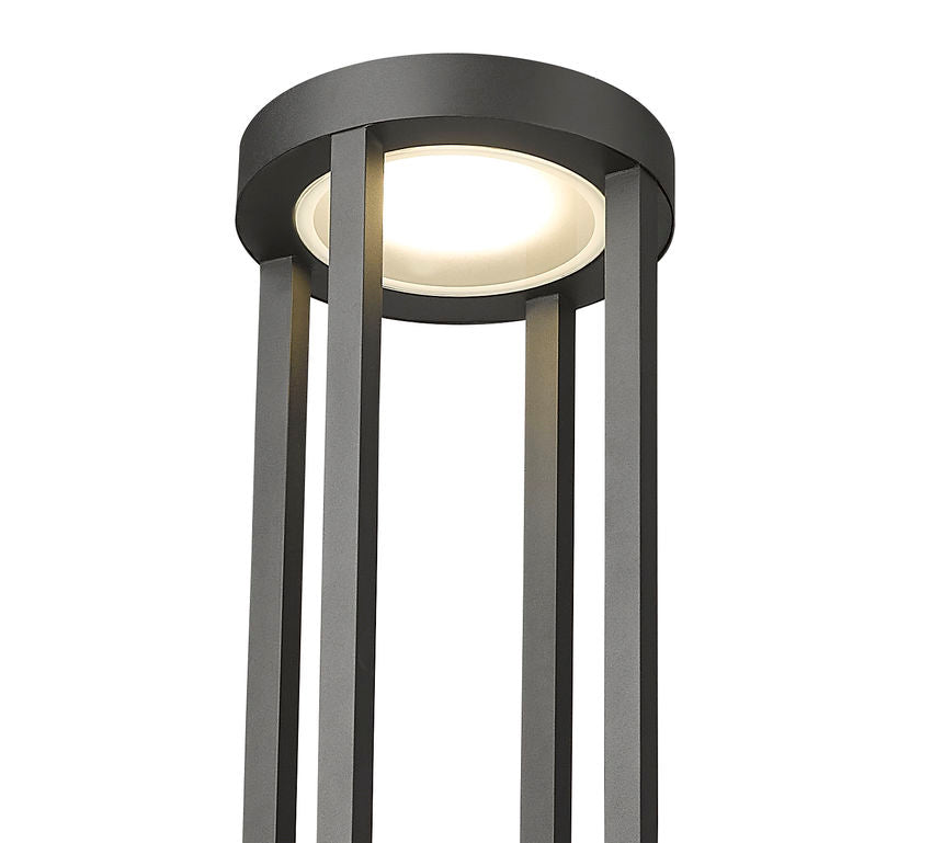 Z-Lite Leland 9" W x 97" H 1-Light LED Sand Black Outdoor Post Mounted Fixture
