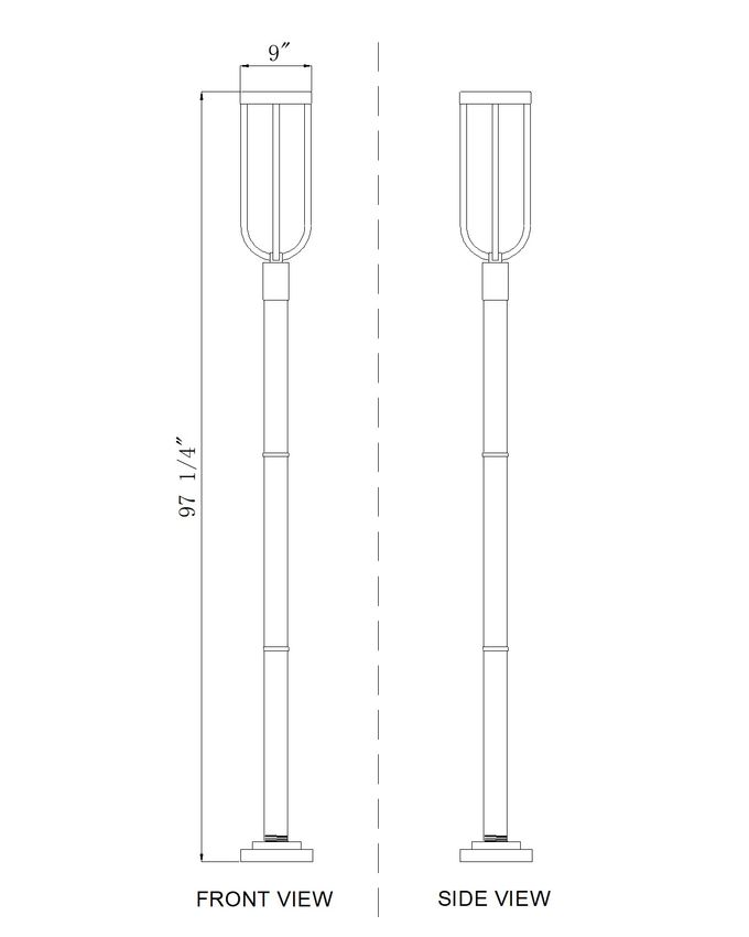 Z-Lite Leland 9" W x 97" H 1-Light LED Sand Black Outdoor Post Mounted Fixture