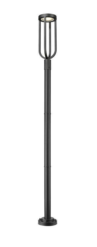 Z-Lite Leland 9" W x 97" H 1-Light LED Sand Black Outdoor Post Mounted Fixture