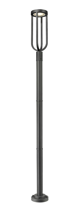 Z-Lite Leland 9" W x 97" H 1-Light LED Sand Black Outdoor Post Mounted Fixture
