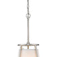 Z-Lite Lenyx Pendant 10" 1-Light Brushed Nickel Mini Pendant Light With White Fabric Shade