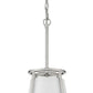 Z-Lite Lenyx Pendant 10" 1-Light Brushed Nickel Mini Pendant Light With White Fabric Shade