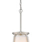 Z-Lite Lenyx Pendant 10" 1-Light Brushed Nickel Mini Pendant Light With White Fabric Shade