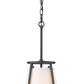 Z-Lite Lenyx Pendant 10" 1-Light Iron Ore Mini Pendant Light With White Fabric Shade