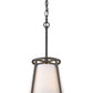 Z-Lite Lenyx Pendant 10" 1-Light Iron Ore Mini Pendant Light With White Fabric Shade