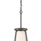 Z-Lite Lenyx Pendant 10" 1-Light Iron Ore Mini Pendant Light With White Fabric Shade