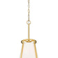 Z-Lite Lenyx Pendant 10" 1-Light Rubbed Brass Mini Pendant Light With White Fabric Shade