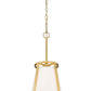 Z-Lite Lenyx Pendant 10" 1-Light Rubbed Brass Mini Pendant Light With White Fabric Shade
