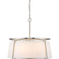 Z-Lite Lenyx Pendant 26" 6-Light Brushed Nickel Pendant Light With White Fabric Shade