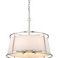 Z-Lite Lenyx Pendant 26" 6-Light Brushed Nickel Pendant Light With White Fabric Shade