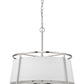 Z-Lite Lenyx Pendant 26" 6-Light Brushed Nickel Pendant Light With White Fabric Shade