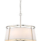 Z-Lite Lenyx Pendant 26" 6-Light Brushed Nickel Pendant Light With White Fabric Shade