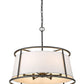 Z-Lite Lenyx Pendant 26" 6-Light Iron Ore Pendant Light With White Fabric Shade