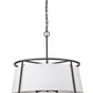 Z-Lite Lenyx Pendant 26" 6-Light Iron Ore Pendant Light With White Fabric Shade