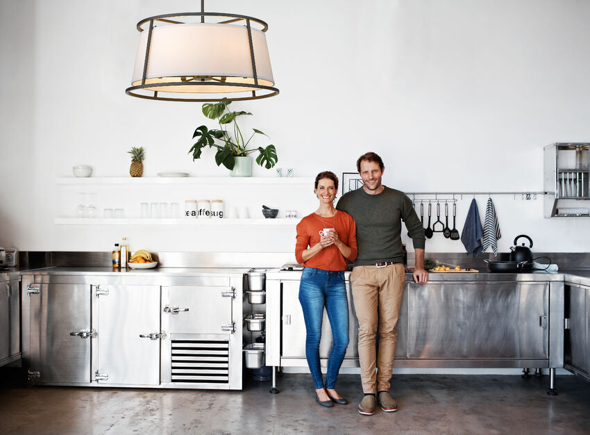 Z-Lite Lenyx Pendant 26" 6-Light Iron Ore Pendant Light With White Fabric Shade