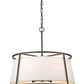 Z-Lite Lenyx Pendant 26" 6-Light Iron Ore Pendant Light With White Fabric Shade