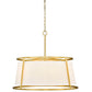 Z-Lite Lenyx Pendant 26" 6-Light Rubbed Brass Pendant Light With White Fabric Shade