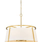 Z-Lite Lenyx Pendant 26" 6-Light Rubbed Brass Pendant Light With White Fabric Shade