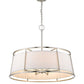 Z-Lite Lenyx Pendant 32" 8-Light Brushed Nickel Pendant Light With White Fabric Shade