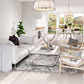 Z-Lite Lenyx Pendant 32" 8-Light Brushed Nickel Pendant Light With White Fabric Shade