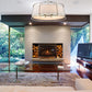Z-Lite Lenyx Pendant 32" 8-Light Brushed Nickel Pendant Light With White Fabric Shade