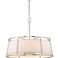 Z-Lite Lenyx Pendant 32" 8-Light Brushed Nickel Pendant Light With White Fabric Shade