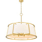 Z-Lite Lenyx Pendant 32" 8-Light Rubbed Brass Pendant Light With White Fabric Shade