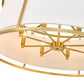 Z-Lite Lenyx Pendant 32" 8-Light Rubbed Brass Pendant Light With White Fabric Shade