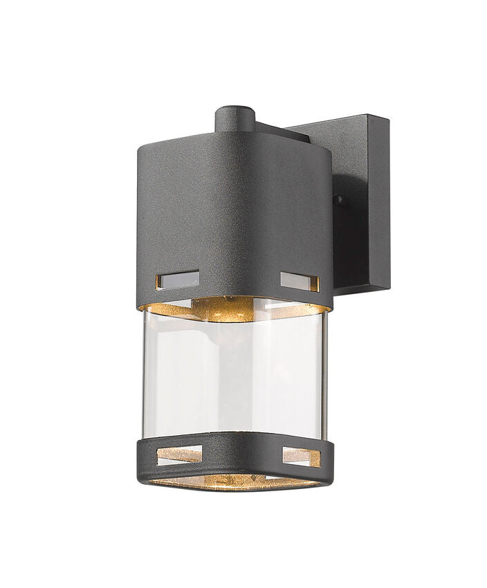 Z-Lite Lestat 4" 1-Light LED Black Outdoor Wall Sconce With Clear Glass Shade
