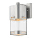 Z-Lite Lestat 4" 1-Light LED Brushed Aluminum Outdoor Wall Sconce With Clear Glass Shade