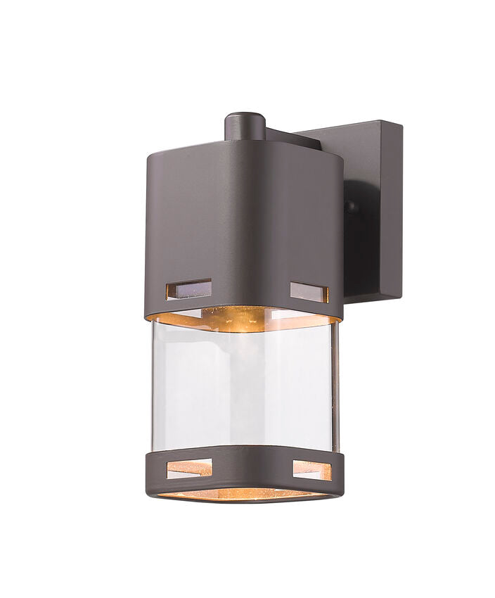 Z-Lite Lestat 4" 1-Light LED Deep Bronze Outdoor Wall Sconce With Clear Glass Shade