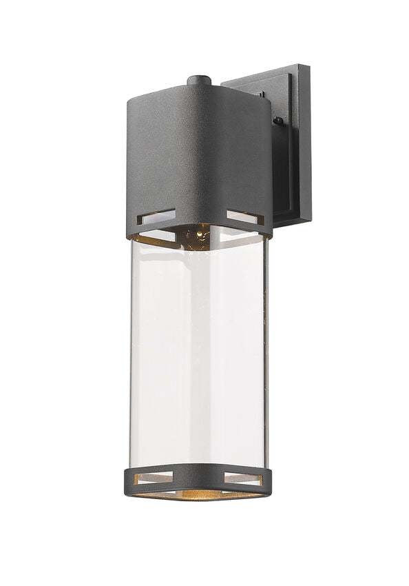 Z-Lite Lestat 5" 1-Light LED Black Outdoor Wall Sconce With Clear Glass Shade