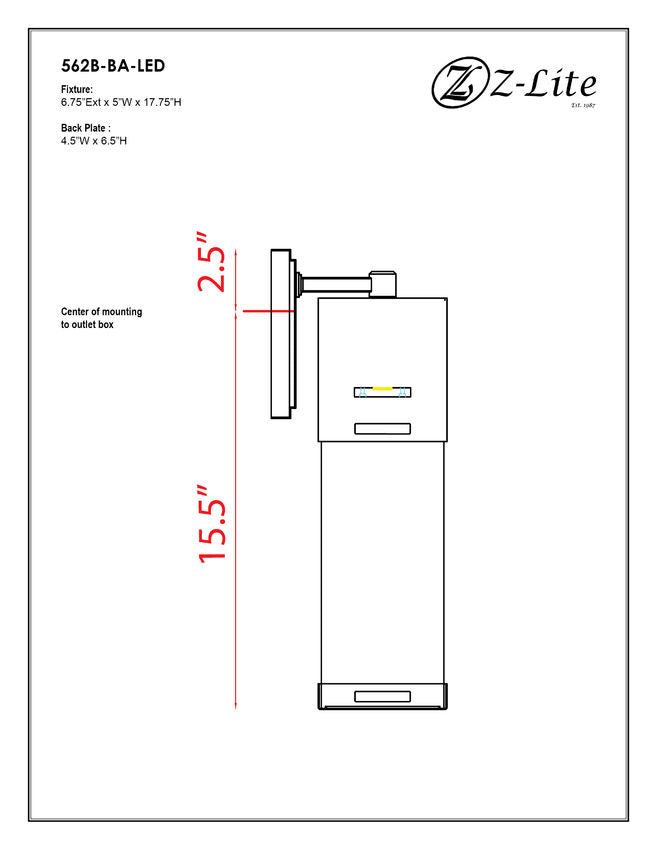 Z-Lite Lestat 5" 1-Light LED Brushed Aluminum Outdoor Wall Sconce With Clear Glass Shade