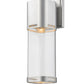 Z-Lite Lestat 5" 1-Light LED Brushed Aluminum Outdoor Wall Sconce With Clear Glass Shade