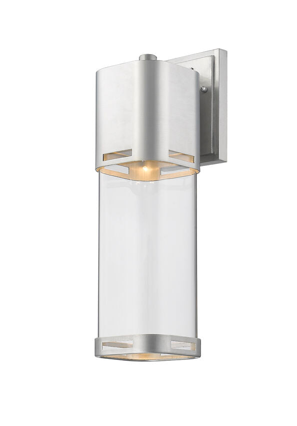 Z-Lite Lestat 5" 1-Light LED Brushed Aluminum Outdoor Wall Sconce With Clear Glass Shade