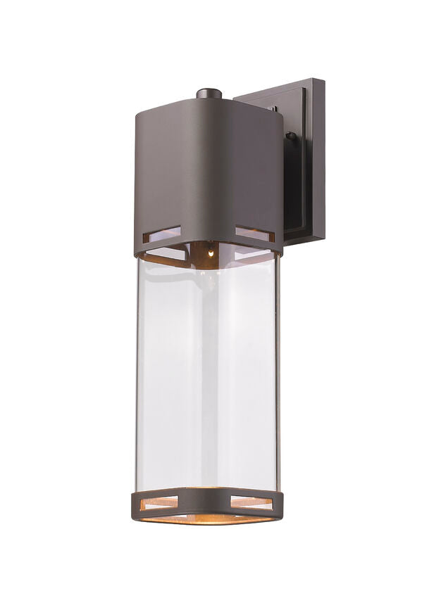 Z-Lite Lestat 5" 1-Light LED Deep Bronze Outdoor Wall Sconce With Clear Glass Shade