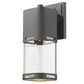 Z-Lite Lestat 5" W x 14" H 1-Light LED Black Outdoor Wall Sconce With Clear Glass Shade