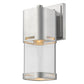 Z-Lite Lestat 5" W x 14" H 1-Light LED Brushed Aluminum Outdoor Wall Sconce With Clear Glass Shade