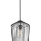 Z-Lite Lido 13" 1-Light Matte Black Pendant Light With Clear Seeded Glass Shade