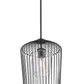 Z-Lite Lido 13" 1-Light Matte Black Pendant Light With Clear Seeded Glass Shade