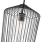 Z-Lite Lido 13" 1-Light Matte Black Pendant Light With Clear Seeded Glass Shade