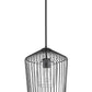 Z-Lite Lido 13" 1-Light Matte Black Pendant Light With Clear Seeded Glass Shade